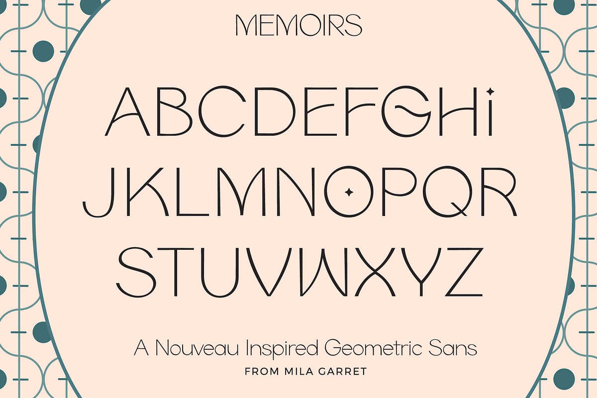 Memoirs Sans Modern Logo Font, a Sans Serif Font by Mila Garret (Photo 14 of 15)