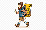 Male Hiker Adventure Character, a Person Illustration by Partikusi Design (Thumbnail 2 of 3)