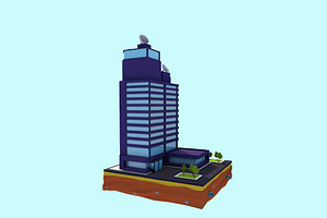 Cartoon Low Poly Business Center