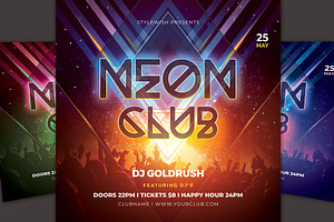Neon Club Flyer, a Flyer Template by styleWish