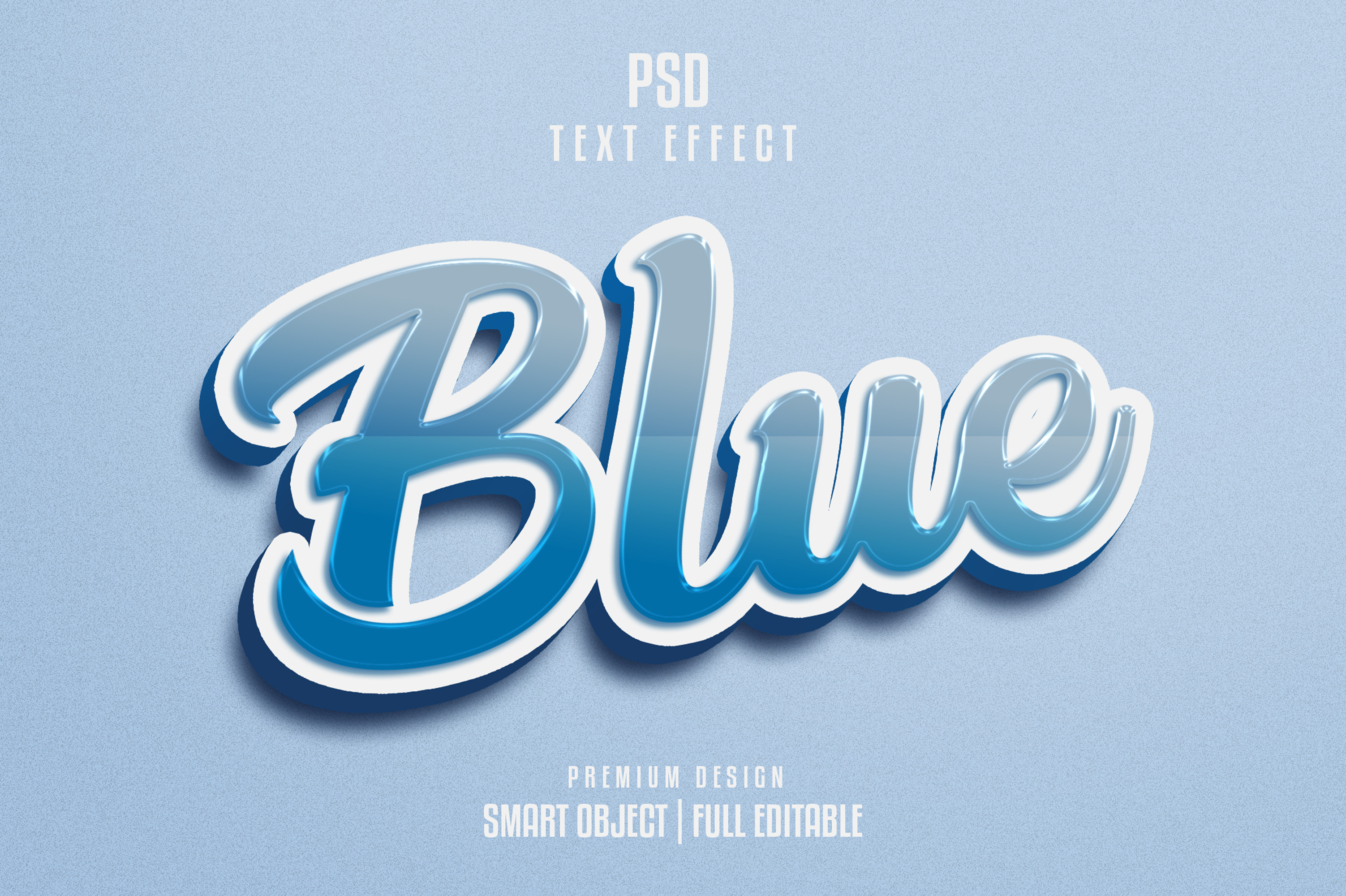 Blue editable 3d text effect, a Layer Style Add-On by himelgfx