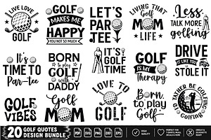 Golf Quotes SVG PNG Bundle, Funny
