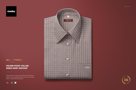 Point‐collar Dress Shirt Mockup