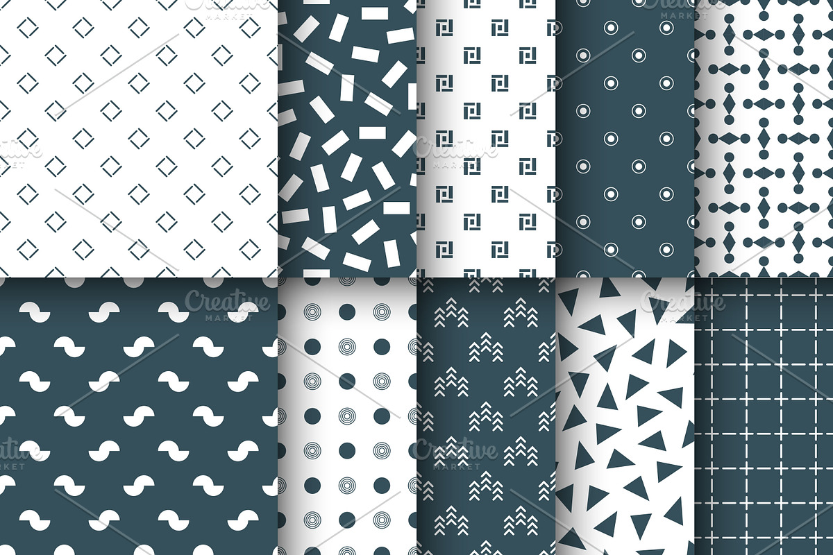20 Minimal Geometric Seamless Patterns