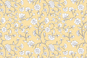 Block Print Floral Pattern - Yellow, a Pattern Graphic by Mieken Petra Designs (Thumbnail 4 of 4)