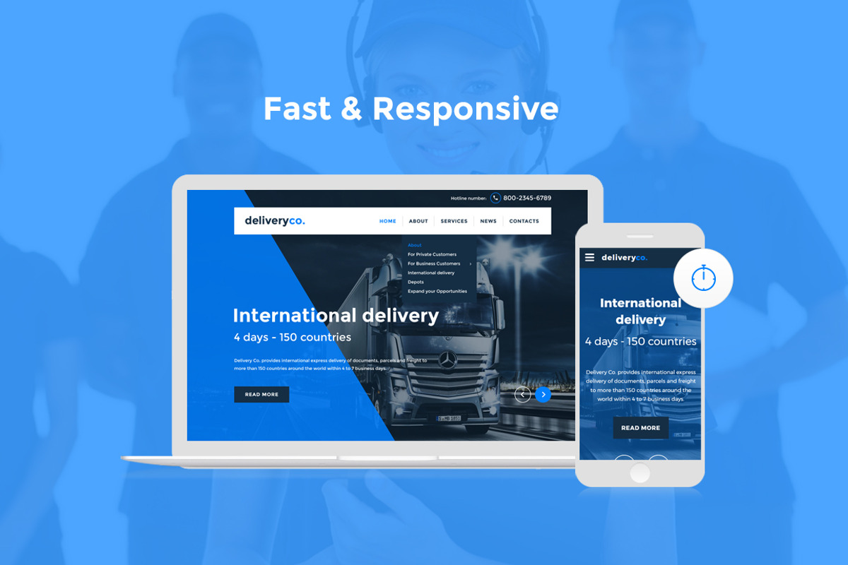 Delivery Services Website Template, a HTML Template by Zemez (Photo 2 of 6)