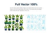 Houseplant Elements Vector Illustrat, a Decorative Illustration by KAZ by IanMikraz Studio (Thumbnail 2 of 3)