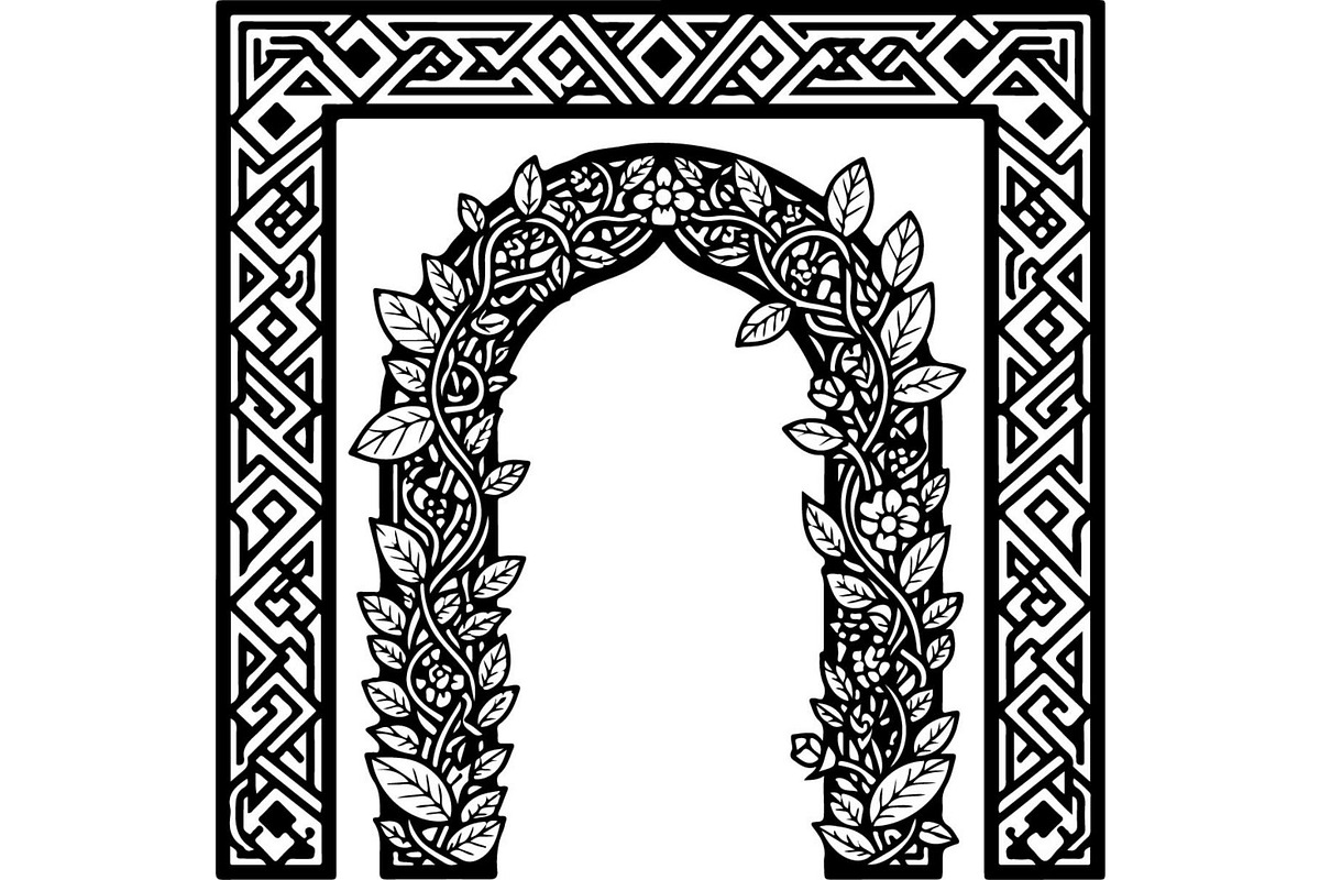 Vintage Ornamental Arch Frame Vector, a Decorative Illustration by Designer_Momina (Photo 10 of 21)