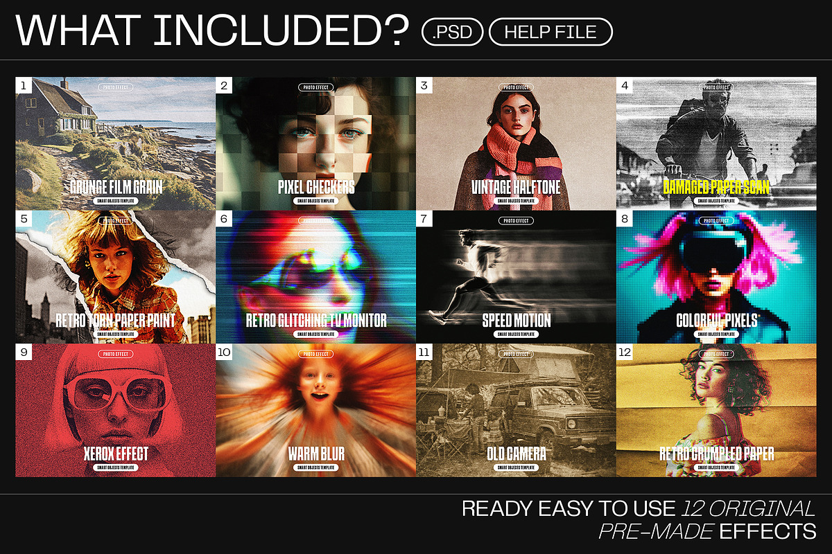 12 Photo Effect Templates, a Layer Style Add-On by iDoodle Studio (Photo 2 of 6)