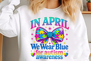 April We Wear Blue Autism Faux Yarn, an Illustration by designcity5 (Thumbnail 8 of 9)