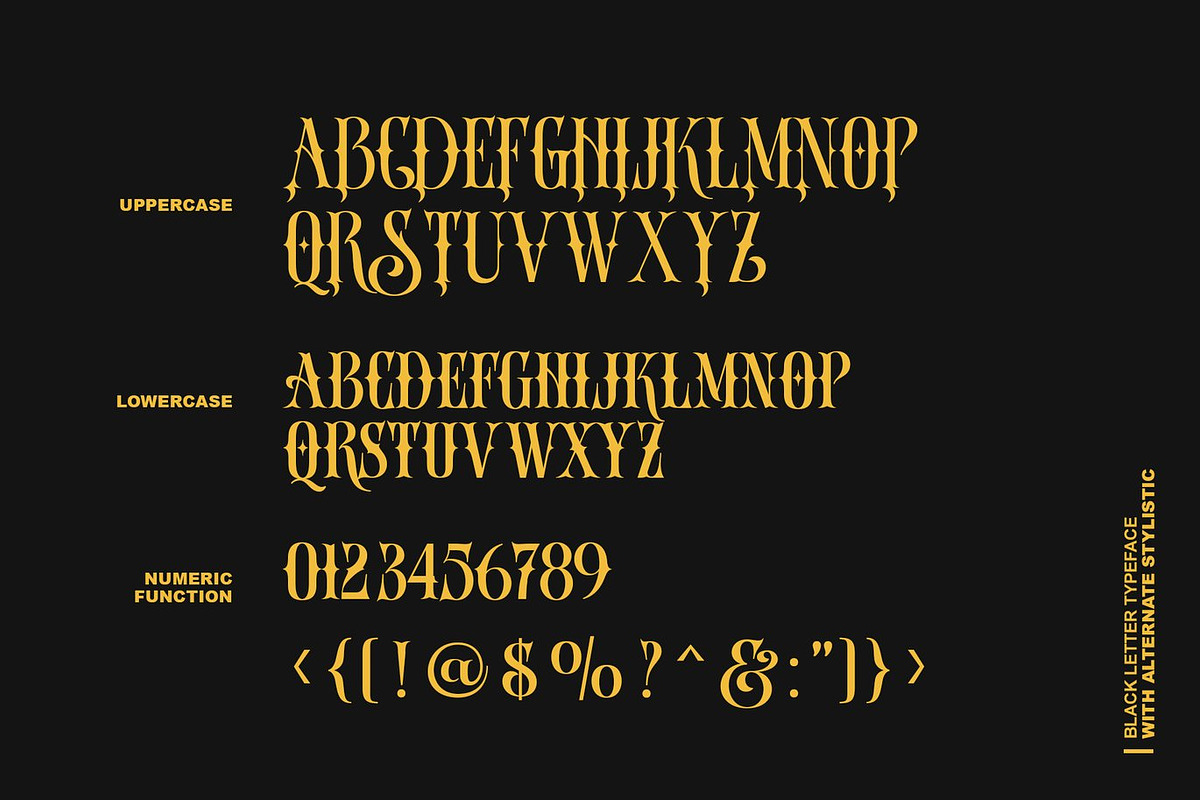 Soney - Blackletter with Alternate, a Blackletter Font by Luna Shop (Photo 3 of 6)