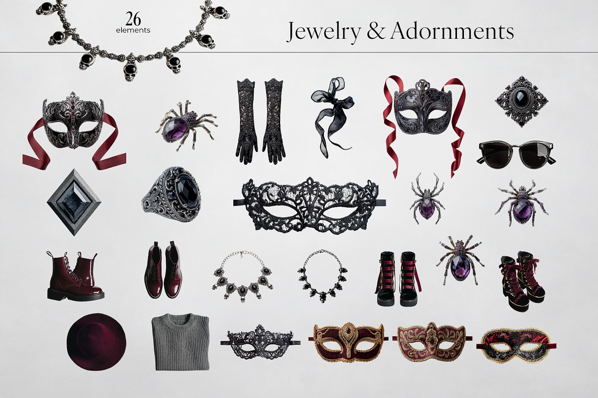Gothic Glam – Halloween Collage Pack, an Object Graphic by R-studio (Photo 6 of 11)