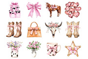 Watercolor Western Clipart, a Seasonal Illustration by Design Market (Thumbnail 5 of 5)