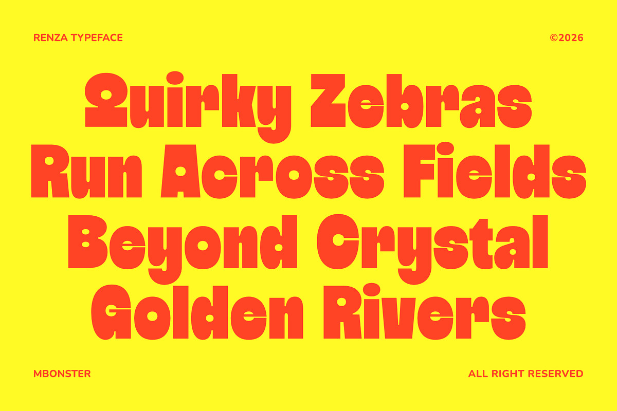 Renza - Bold Heavy Display Font, a Sans Serif Font by Mbonster Design Studio (Photo 12 of 15)