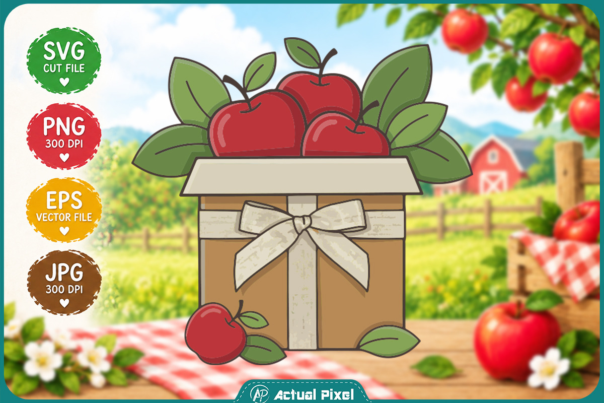 Apple Orchard Clipart Bundle, an Object Illustration by Actual Pixel (Photo 17 of 22)