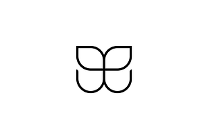 Luxury Initials EE Butterfly Logo