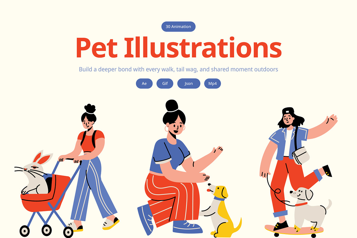Animated Pet Illustrations Art Set, an Animal Illustration by Vectors Market (Photo 1 of 4)
