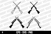 Crossed hunting rifles, an Object Illustration by Vectorhight (Thumbnail 3 of 3)