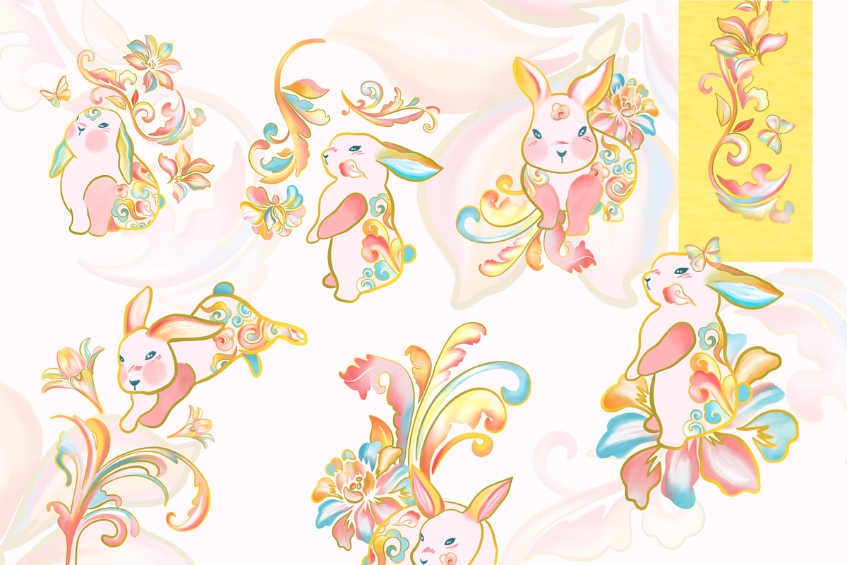 Chinoiserie Rabbit, an Animal Illustration by Rachel Art Studio (Photo 3 of 8)