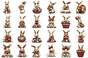 Whimsical Bunny Easter Clipart, an Animal Illustration by designcity5 (Thumbnail 2 of 5)