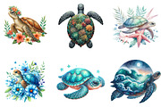 Beautiful Sea Turtles PNG Bundle, an Illustration by DreamArtGraphic (Thumbnail 4 of 7)