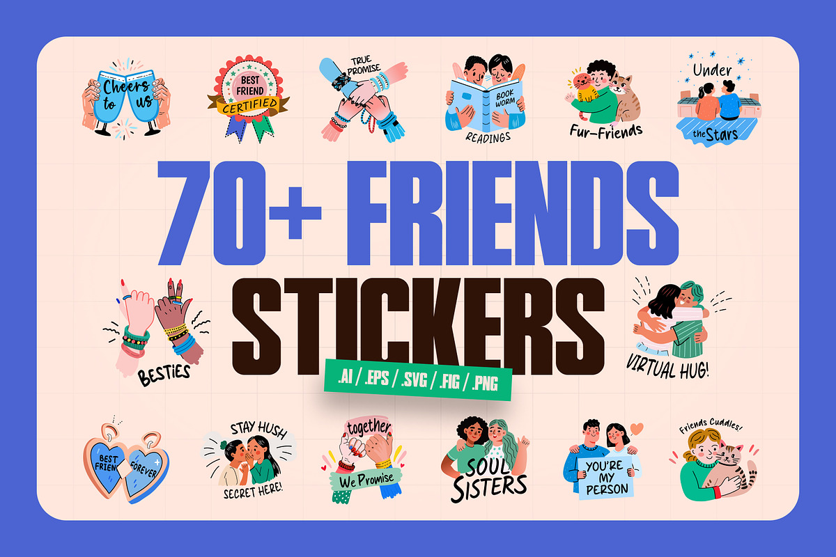 Animated Friends Stickers Pack, an Emoji Icon by Prosymbols (Photo 1 of 5)