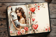 Vintage Valentine Junk Journal Pages, a Decorative Illustration by GalaDesign03 (Thumbnail 4 of 9)