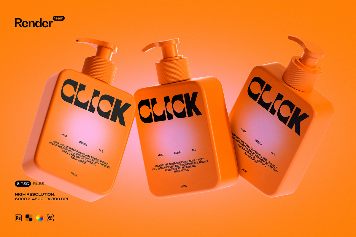 Pump Bottle Mockup Set, a Packaging Mockup by Renderteam (Photo 1 of 18)