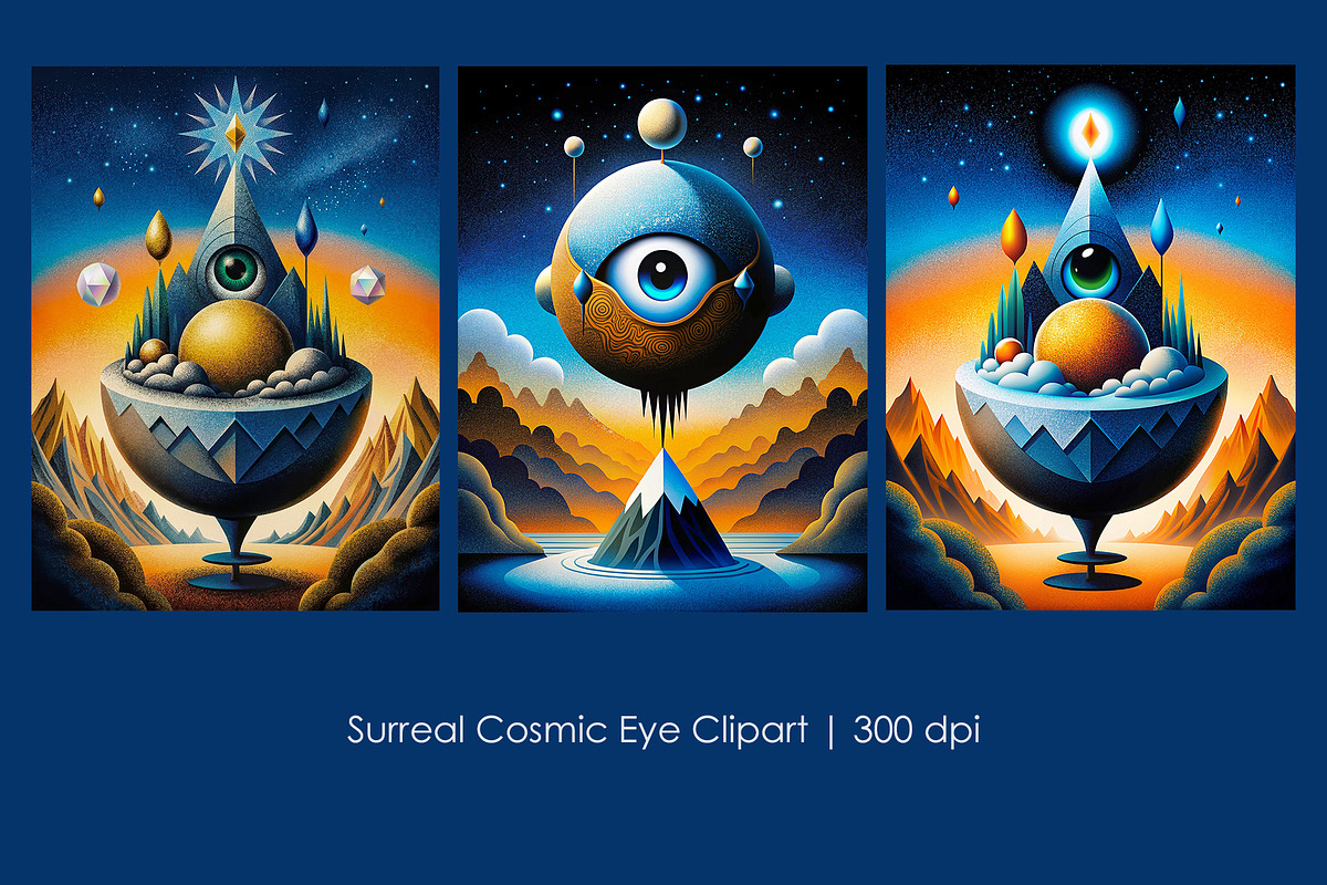 Surreal Cosmic Eye Clipart, a Decorative Illustration by StockVerse Creative (Photo 1 of 4)
