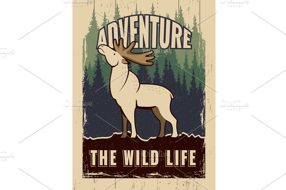 Adventure poster. placard with, an Animal Illustration by Onyx
