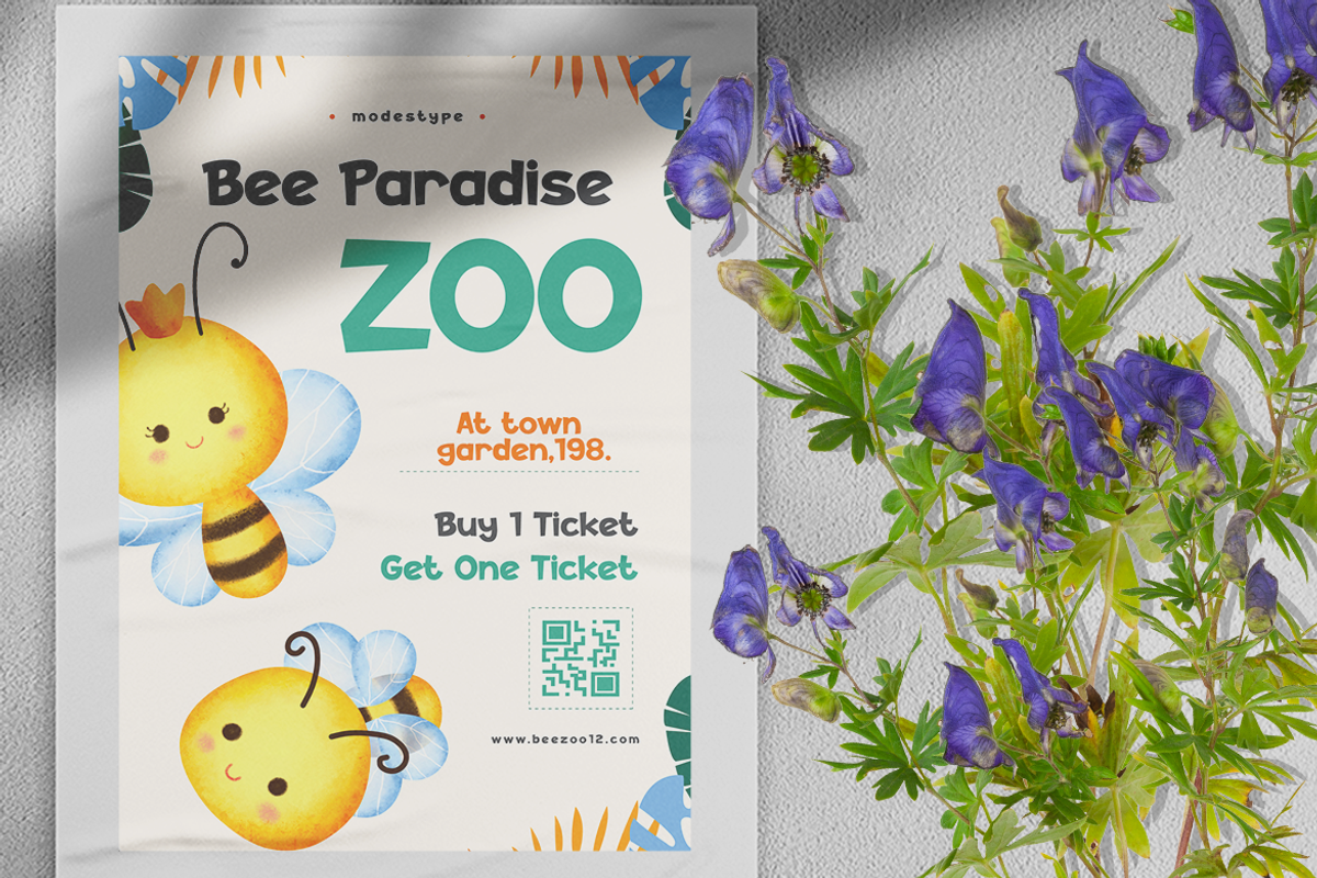 Busy Bee - Cheerful Kids Font, a Sans Serif Font by Modestype Studio (Photo 10 of 11)