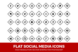 Social Media Icons Diamond Line Blk