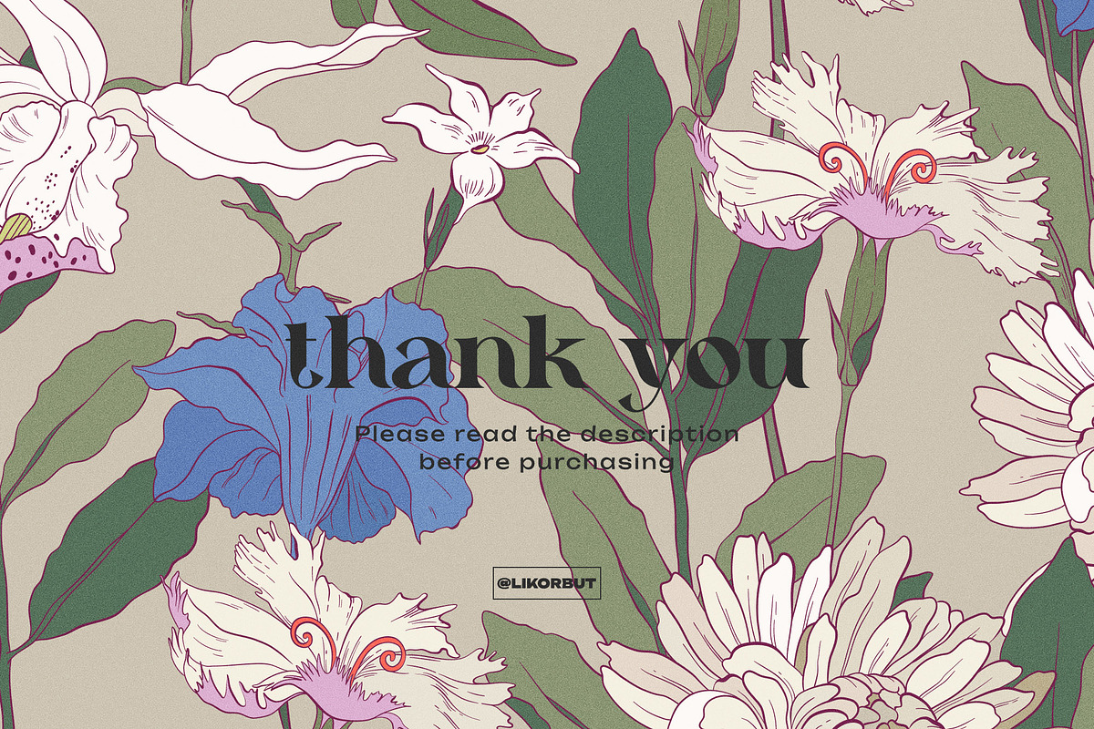 Elegant Botanical Floral Pattern, a Pattern Graphic by likorbut (Photo 14 of 14)