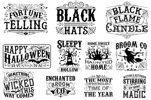 Vintage Halloween Sign SVG Bundle