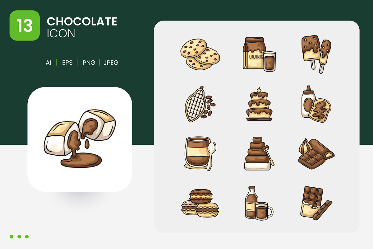 Chocolate Icon Set, a Duotone Icon by shin_std