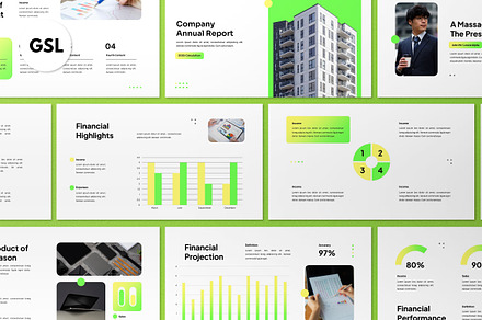 White Annual Report Google Slide, a Presentation Template by graphicook