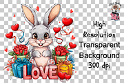 Bunny love PNG Clipart Bundle, a Graphic by Clipart Bloom (Thumbnail 11 of 12)