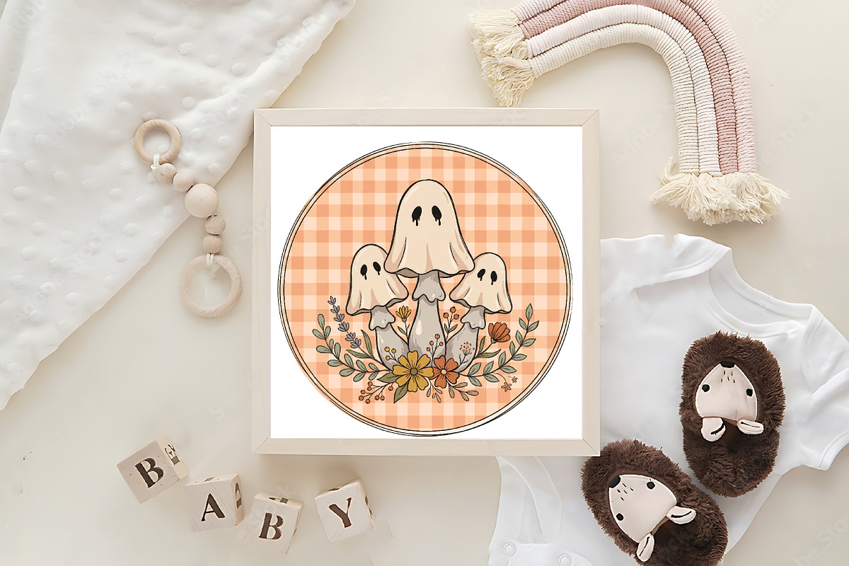 Mushroom Ghost Halloween PNG, a Work Illustration by CraftArtStudio (Photo 4 of 4)