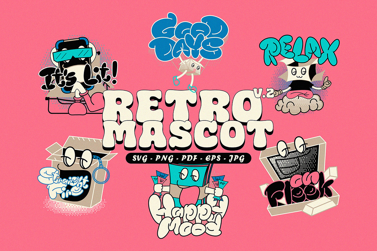 Retro Mascot Pack ; Vol.1 - Vol.3, a Graphic by 159room.studio (Photo 3 of 7)