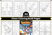 Rocket Coloring Pages for Kids, a Decorative Illustration by Ink Gallery (Thumbnail 2 of 3)