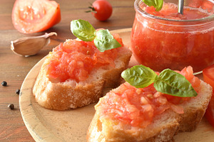 Tomato Bruschetta with Rustic Italian Ingredients, a Food & Drink Photo by Davizro's Market