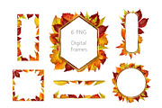 Fall leaves png clipart, an Illustration by PinskaDrawCute (Thumbnail 2 of 6)