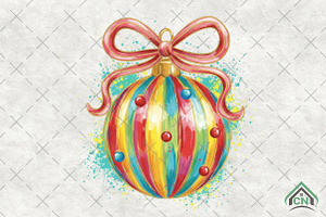 Bright Holiday Ornament PNG, an Illustration by Craft Nest