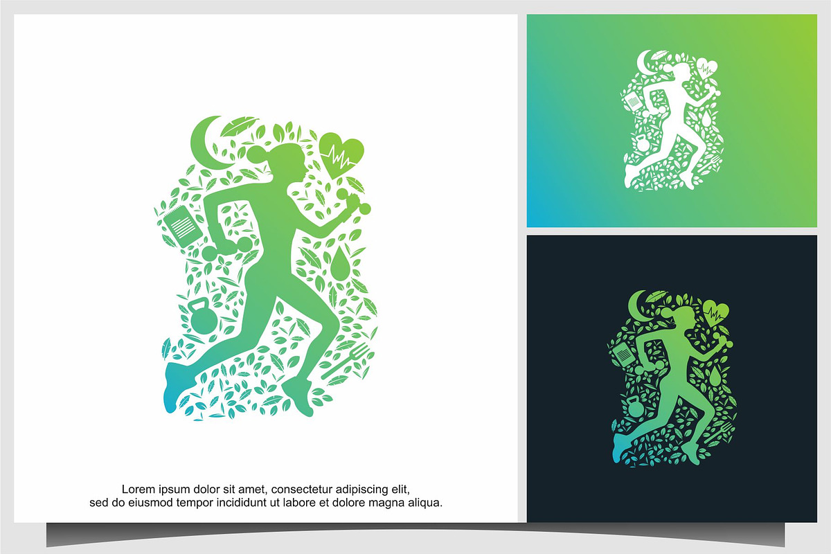 running sport woman logo design, a Branding & Logo Template by ebinta99