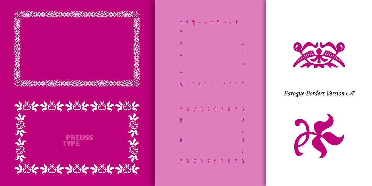 Baroque Borders, a Symbol Font by preussTYPE (Photo 4 of 16)