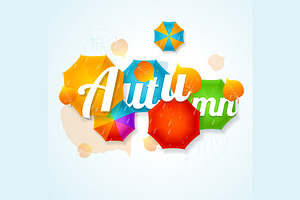 Autumn Umbrella Lettering Concept.