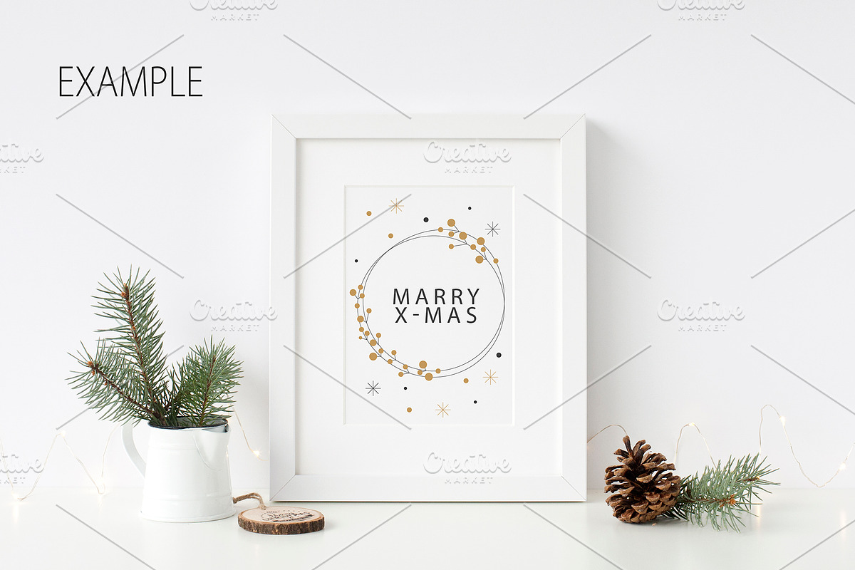 Christmas Scandinavian Mockup Bundle, a Print Template by Yuri-U (Photo 17 of 32)