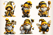 Honey Bee Gnome Watercolor Clipart, an Illustration by Dream Creation (Thumbnail 5 of 7)