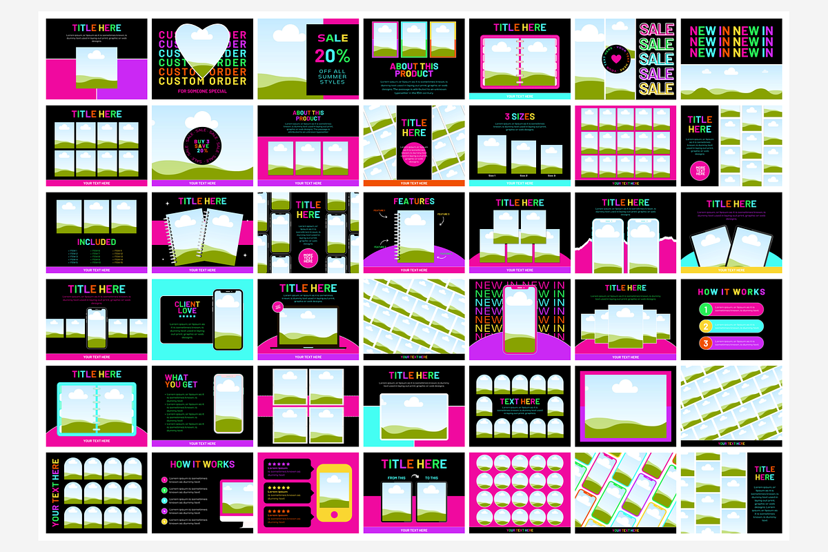 Neon Etsy Listing Templates, a Branding & Logo Template by SunshineStudioBoutique (Photo 5 of 8)