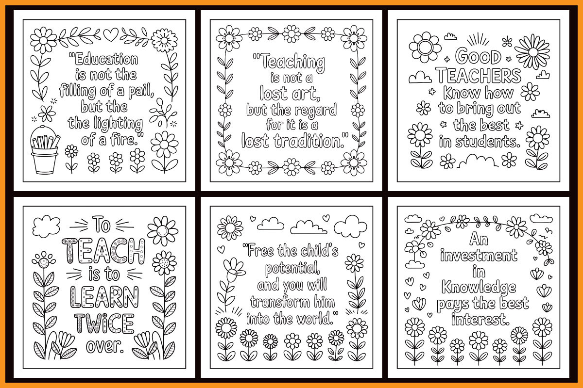 Teacher Quotes Coloring Book, an Object Graphic by protabsorkar11 (Photo 3 of 4)